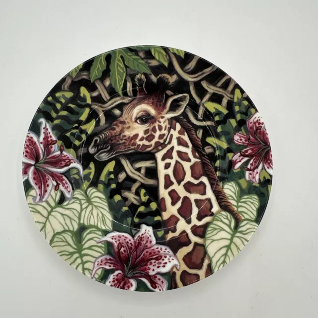 Fitz & Floyd EXOTIC JUNGLE Bone China 9-3/ 8" Salad Plate GIRAFFE