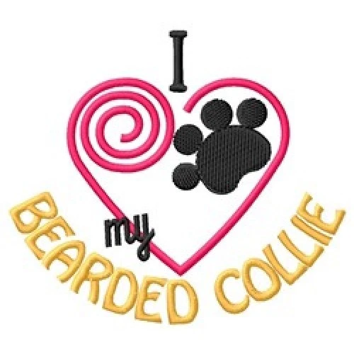 I "Heart" My Bearded Collie Fleece Jacket 1294-2 Size S - XXL