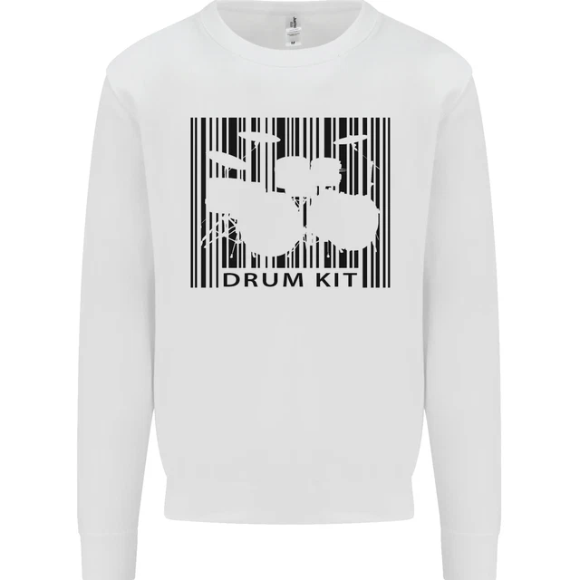 Drum Kit Barcode Drummer Drumming Kids Sweatshirt Jumper