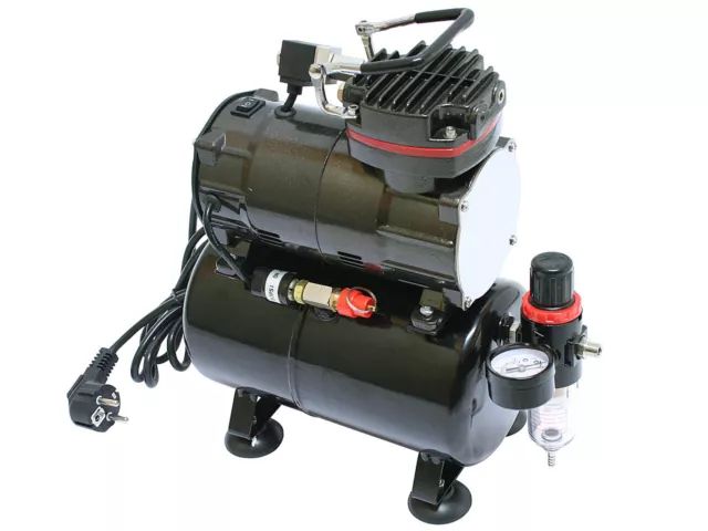 Ölfreier Mini-Kompressor Airbrush Kompressor Druckluft 3L Tank Leise 0-6 Bar