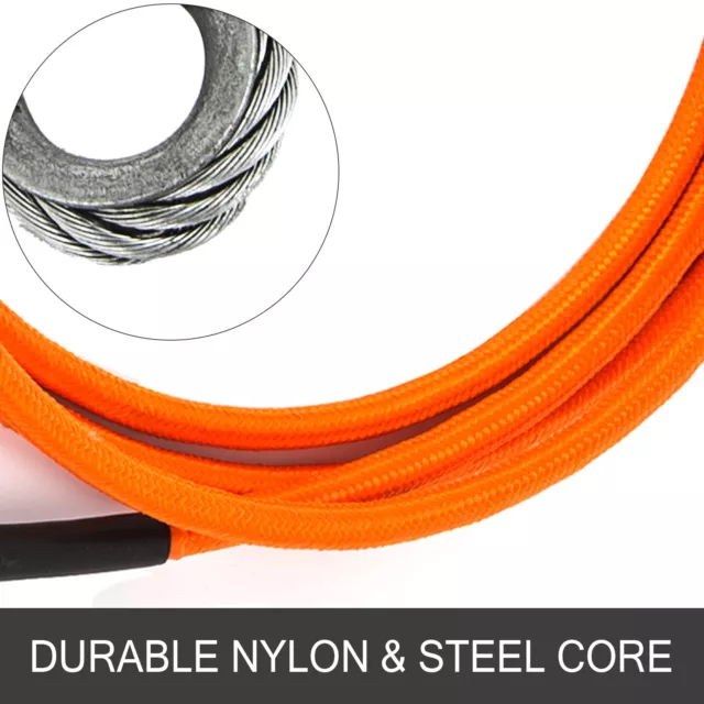 VEVOR Steel Core Lanyard Kit Safety Flipline 1/2"x8' Swivel Snap Arborist Orange 3