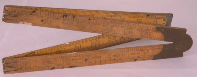 Vintage Rabone 3ft Boxwood Folding Rule No 1380