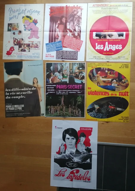 EROTIQUE lot de 7 affiches cinema originale anciennes 80x60