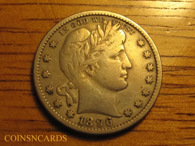 1896-S Barber Quarter Low Mintage Semi-Key Choice VF Very Fine Beauty Scarce!