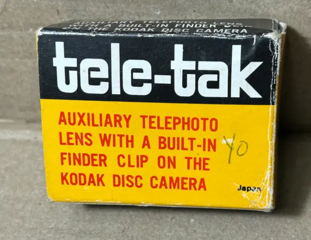 Tele-Tak Hirox Auxiliary Telephoto Lens for Kodak Disc Camera Boxed