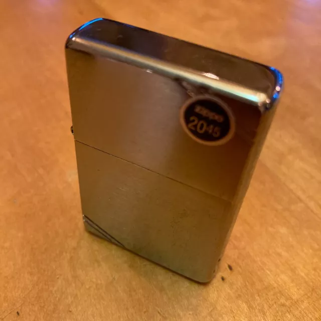 Genuine Zippo Brushed Chrome Vintage Lighter CASE ONLY No Insert/Box 3