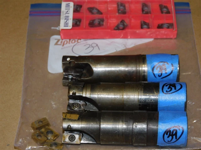 Carbaloy R217.69-01.25-3-16 1.25" Indexable Mill W Inserts Shank 1.25 D LOT 39