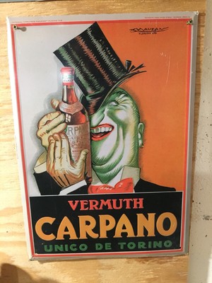 TARGA IN LATTA METALLO Pubblicità da appendere VERMOUTH CORA TORINO 