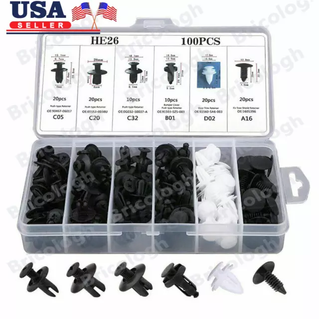 New Accessories Clip Trim Car Push Pin Rivet Bumper Door Panel Retainer Fastener