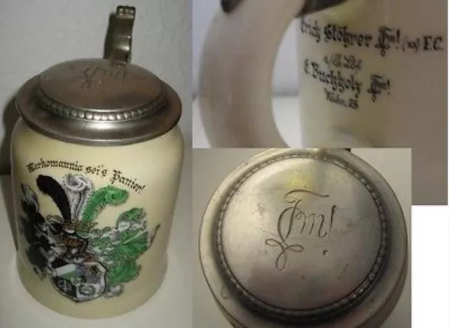 Hildburghausen - Markomannia / WV d.M. - 1928 - Bierkrug mit Wappen / Studentika