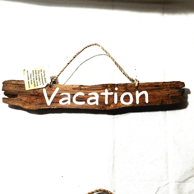 VACATION WOOD ONE Sided Sign Cabin Lodge Rustic Camping Home Decor Beach NEW