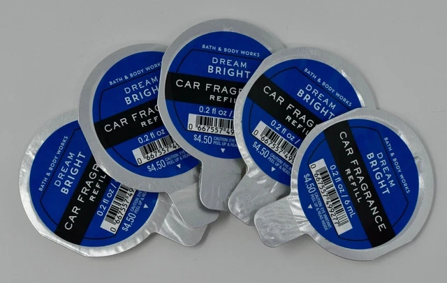 5 Bath & Body Works Dream Bright Scentportable Car Fragrance Refill Freshener