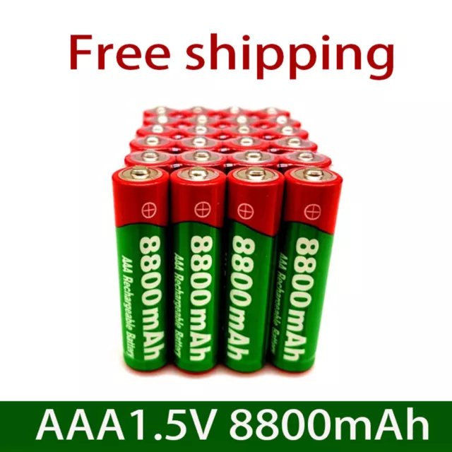 RECHARGEABLE AAA BATTERIES AAA 1.5V 8800mAh Solar Light Torch Powerful