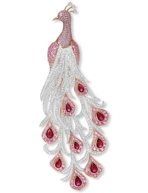 Broche exquise en forme de paon avec strass pour femmes et