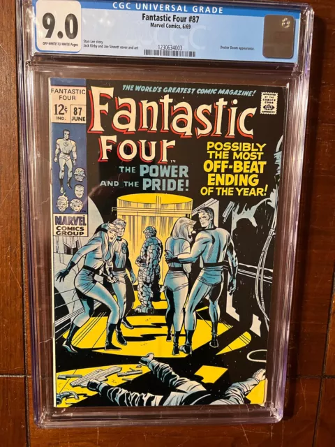 Fantastic Four #87 6/69 Cgc 9.0 Oww Nice High Grade!