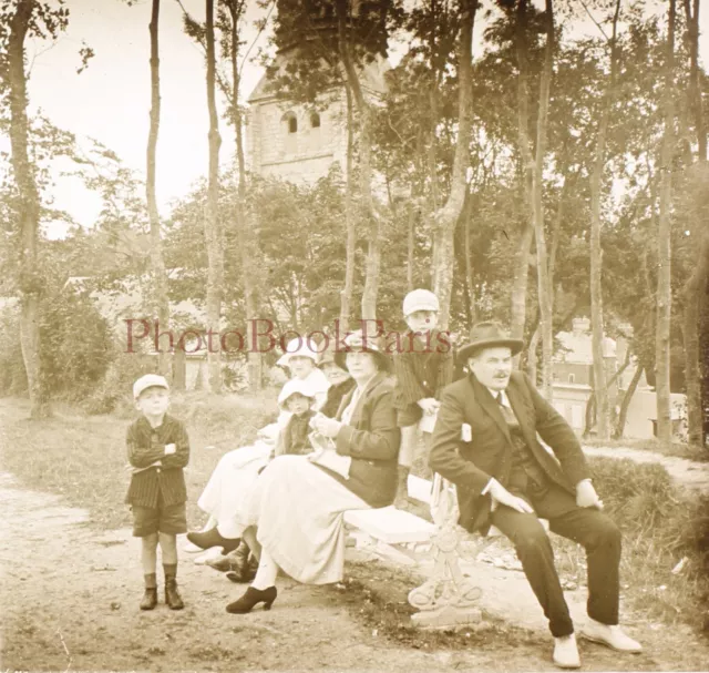 France Family c1930 Photo Stereo Plate Vintage V33L19n