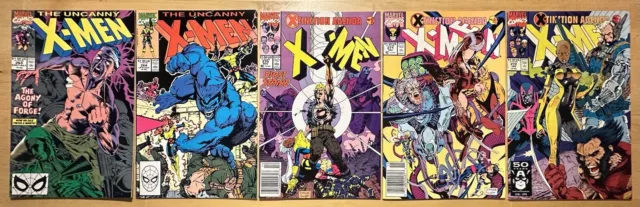 Uncanny X-Men #263, #264, #270, #271, #272 - Marvel Copper Age Comic Book Lot
