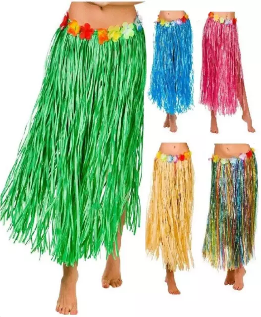 80cm Lungo Hawaiano Hula Hawaiian Grass Vestito Festa Luau Gonna Mare Costume