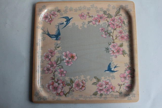 Plateau Vintage Melstar Des Années 70 En Mélamine - Motif Floral Multicolore