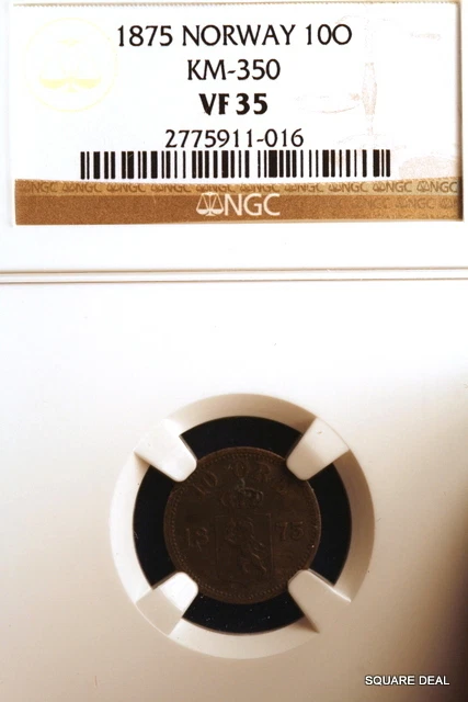 1875 NGC Vf35 Norway KM-350 "Key-Date" Ten Ore #E0847