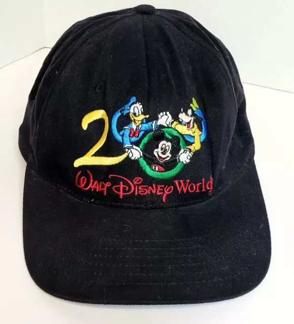 Vintage DISNEY World Hat 2000 Strapback Mickey Mouse Goofy Donald Duck
