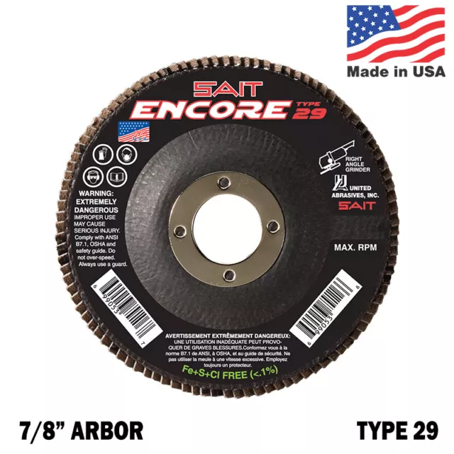 United Abrasives SAIT Encore Flap Disc Type 29 80 Grit 4-1/2" Flap Disc - QTY 10