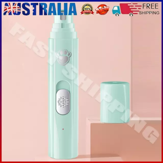 AU Electric Dog Nail Grinder with Polisher Wheel USB Charging Nail Trimmer (Gree