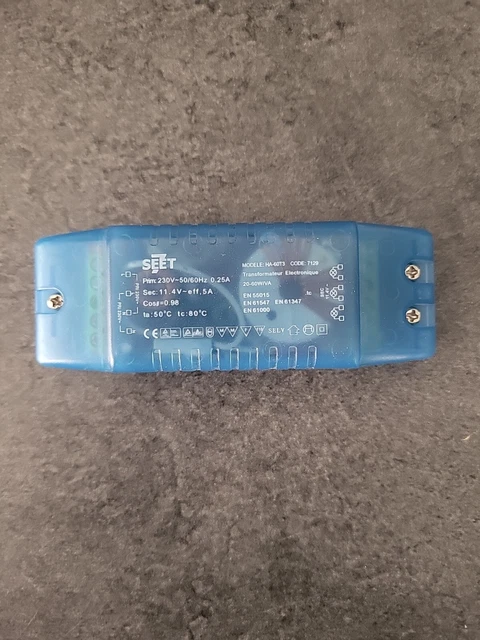 Transformateur Électronique SEET HA-60C - 20-60W Halogène - 230V/12V - Occasion