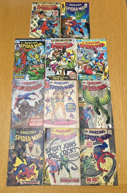 The Amazing Spider-Man Marvel Silver Bronze Age Comics Lot 43, 51, 123, 124, 125
