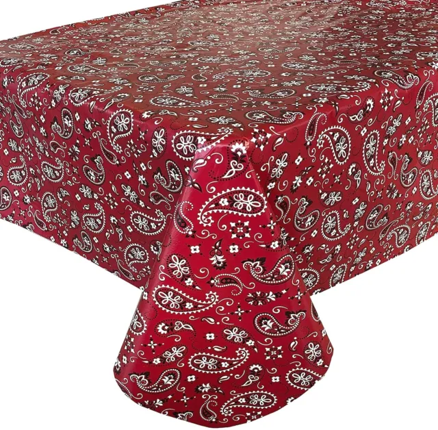 Americana Vinyl Tablecloth Picnic Bandana Style Christmas Red Asst. Size New