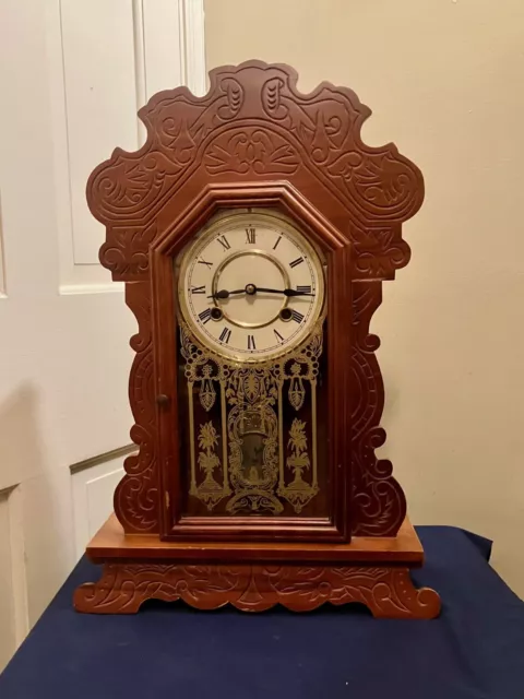 Antique Gingerbread Clock~ 8 Day Time & Strike ~Wall or Shelf~  Ingraham?