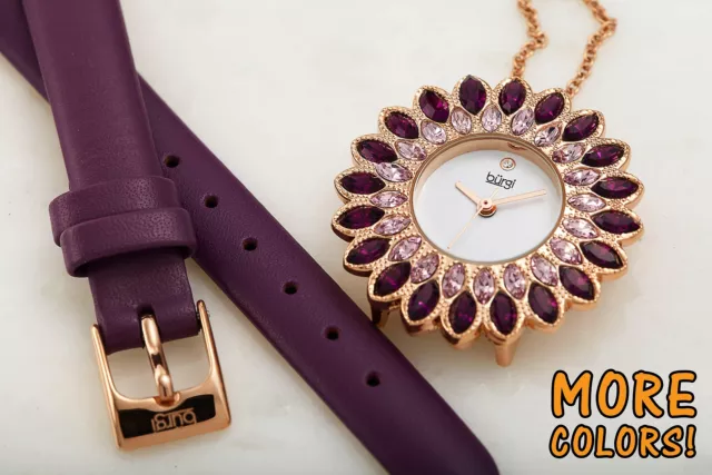 FEMMES BURGI BUR273 Quartz Interchangeable Bracelet Cuir Montre Et