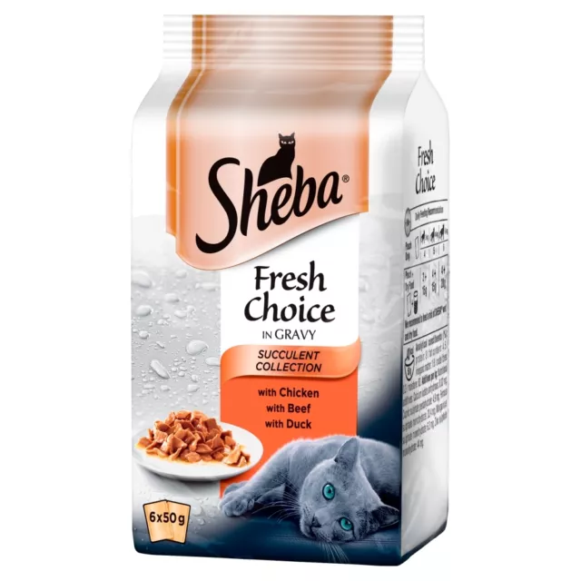 Sheba Pouch Fresh Choice Chunks In Gravy Meaty 48 pouches of 50g BULK BUY DEAL