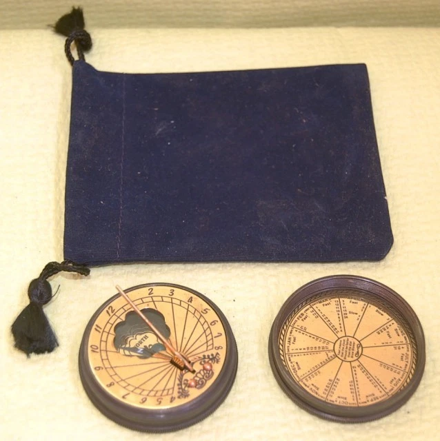 Bussola Nautica In Ottone Massiccio - Meridiana 12,7 Cm, Lucido - Foto 4