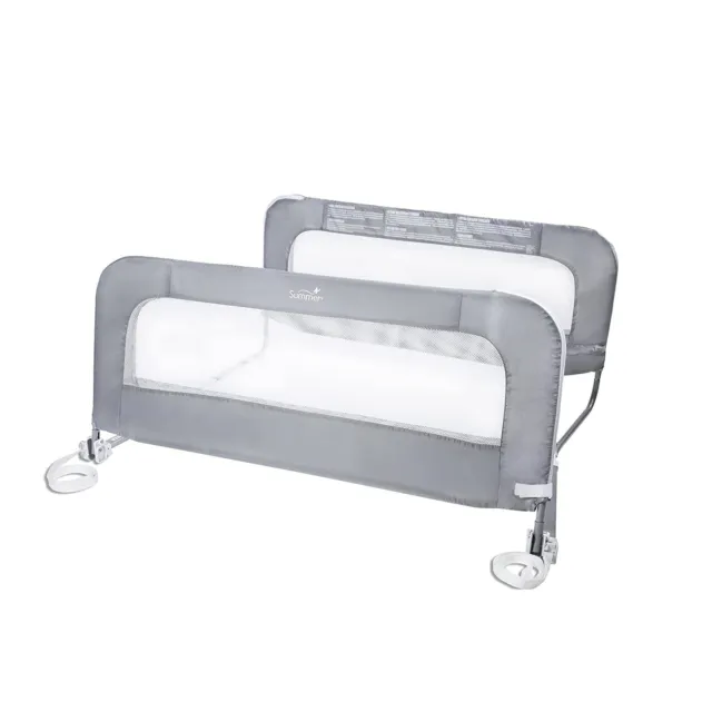Double Sided Swing Down Bed Rail Guard Child Baby Kids Safety Grey 42.5" x 21"