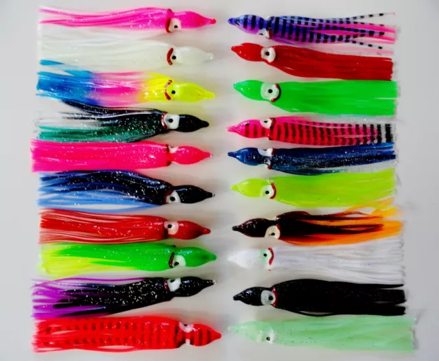 10-100 Pcs 4.75 Hoochie Squid Skirts Pink/white Fishing Lures Select  Pieces