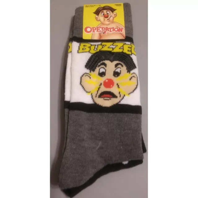 Operation 2 pairs black gray crew socks fits shoe size 6.5 - 12