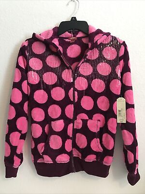 Girls Arizona Soft Fleece Zip Up Hoodie Pink Dots Size XL Ret$30 (5hmbx-79-6)