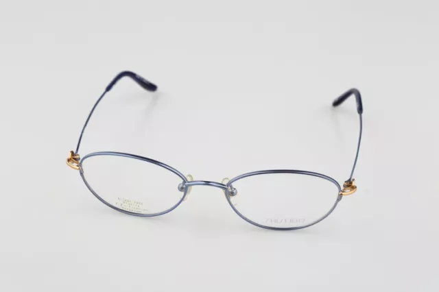Shiseido SH 1063 3 Titanium, Vintage 90s blue small cat eye glasses frames