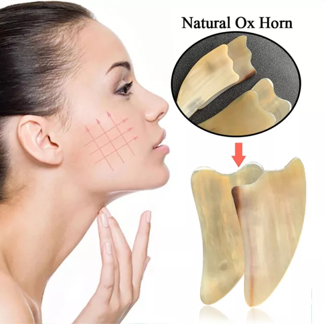 Natürlich Ox Horn Gua Sha Vorstand Gouache Kratzer Gesicht Massagegerät  ；