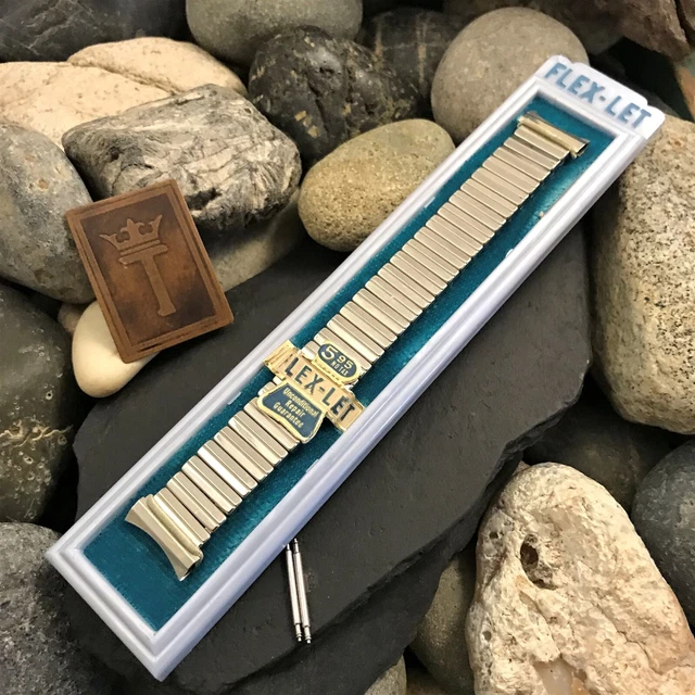 rare 1959 Flex-Let USA Stainless Steel Expansion Vintage Watch Band nos