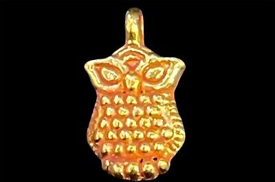 Ancient Greek Attica Athenian 18K gold owl amulet wearable ancient jewelry 0.6gr