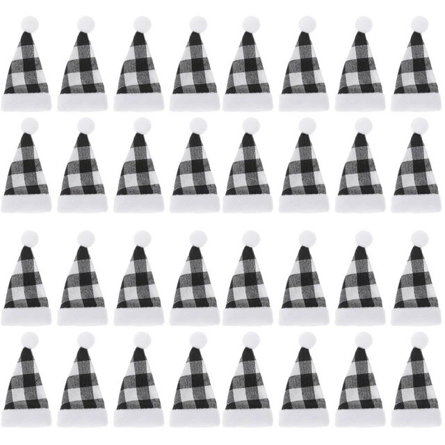 32 PIEZAS Mini Santa Claus Sombreros Navidad Botellas de vino Sombrero Fiesta