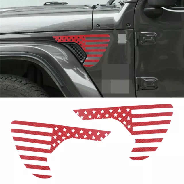 American US Flag Fender Vent Decal Sticker Fits For Jeep Wrangler JL Gladiator