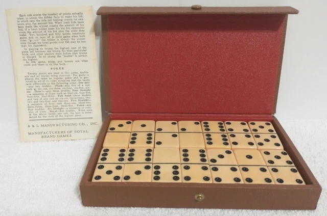 Vintage Butterscotch Dominoes A & L Manufacturing Co., Inc. by Royal Brand Games Vintage Butterscotch Dominoes A & L Manufacturing Co., Inc. by Royal Brand Games