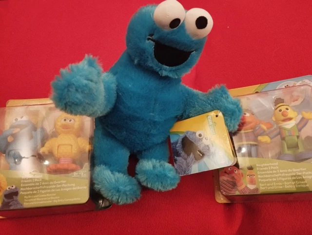 SESAME STREET BUNDLE - Cookie Monster plush/Bert/Ernie/Big Bird/Cookie