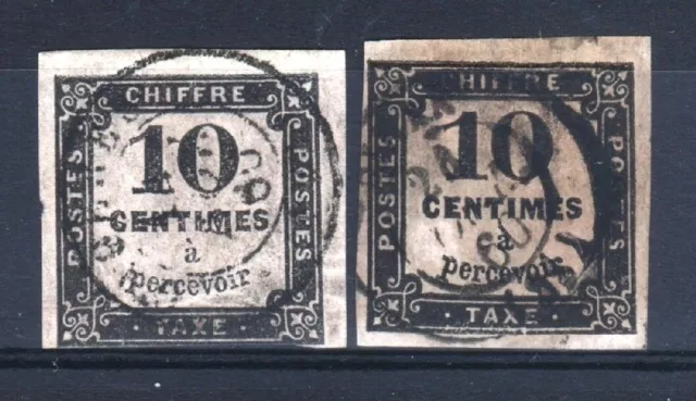 FRANCE STAMP TIMBRE TAXE 1 / 2 " 10c NOIR LITHO + TYPO " OBLITERES A VOIR T294