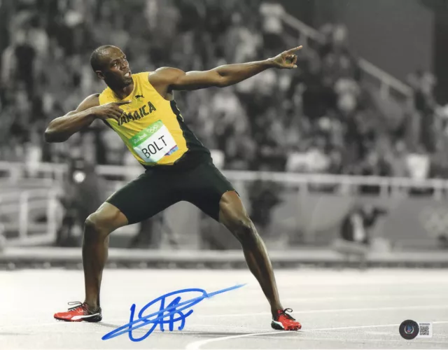 Jamaica Usain Bolt Signed Auto Olympics 11X14 Photo Authentic Beckett Bas Coa