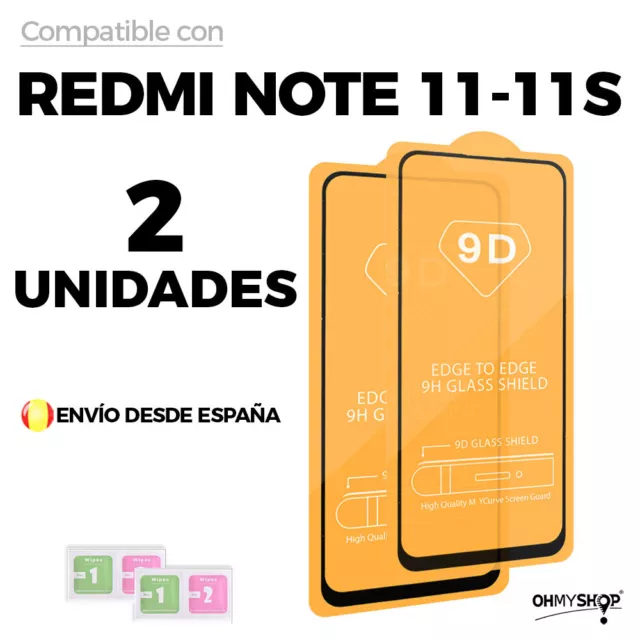 2X Protector Pantalla Para Xiaomi Redmi Note 11 - 11S Cristal Templado 3D