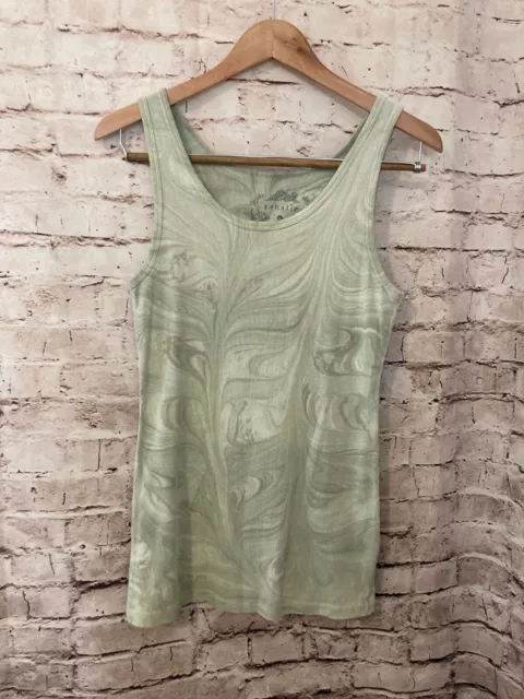 Sahalie Shirt Womens XL Sage Green Tie Dye Tank Ribbed Sleeveless Stretch Cotton